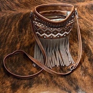Montana West Leather Fringe Crossbody Purse